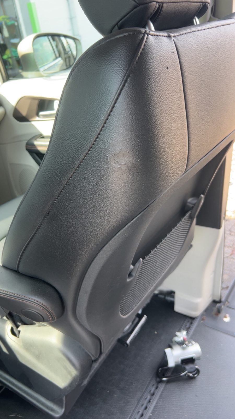 Seat side bolster after repair