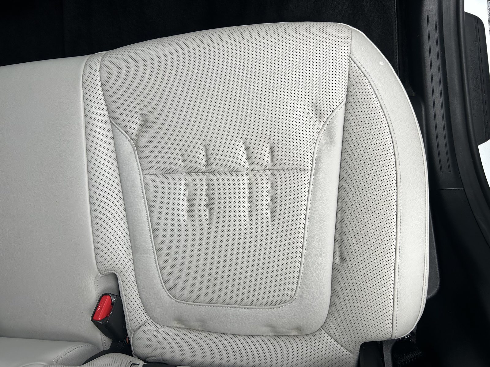 Sunken seat cushion foam before repair
