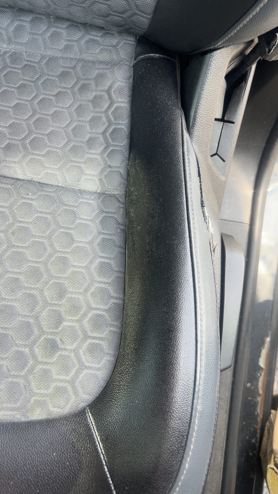 Leather bolster after repair